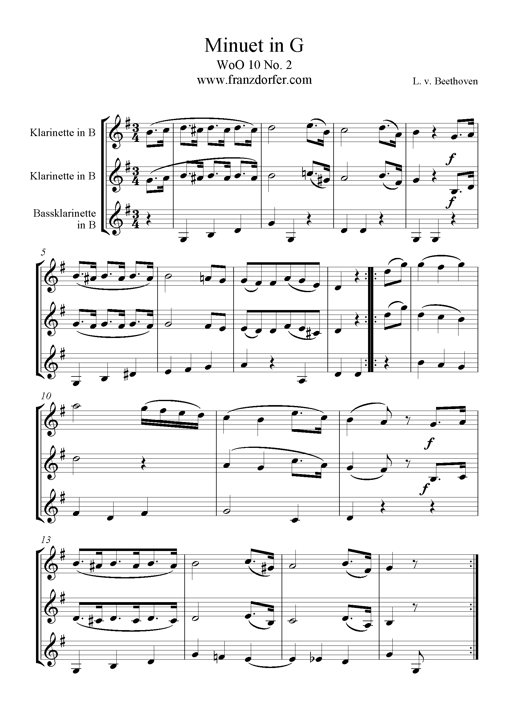 Beethoven WoO10-2 Menuet in G-Dur